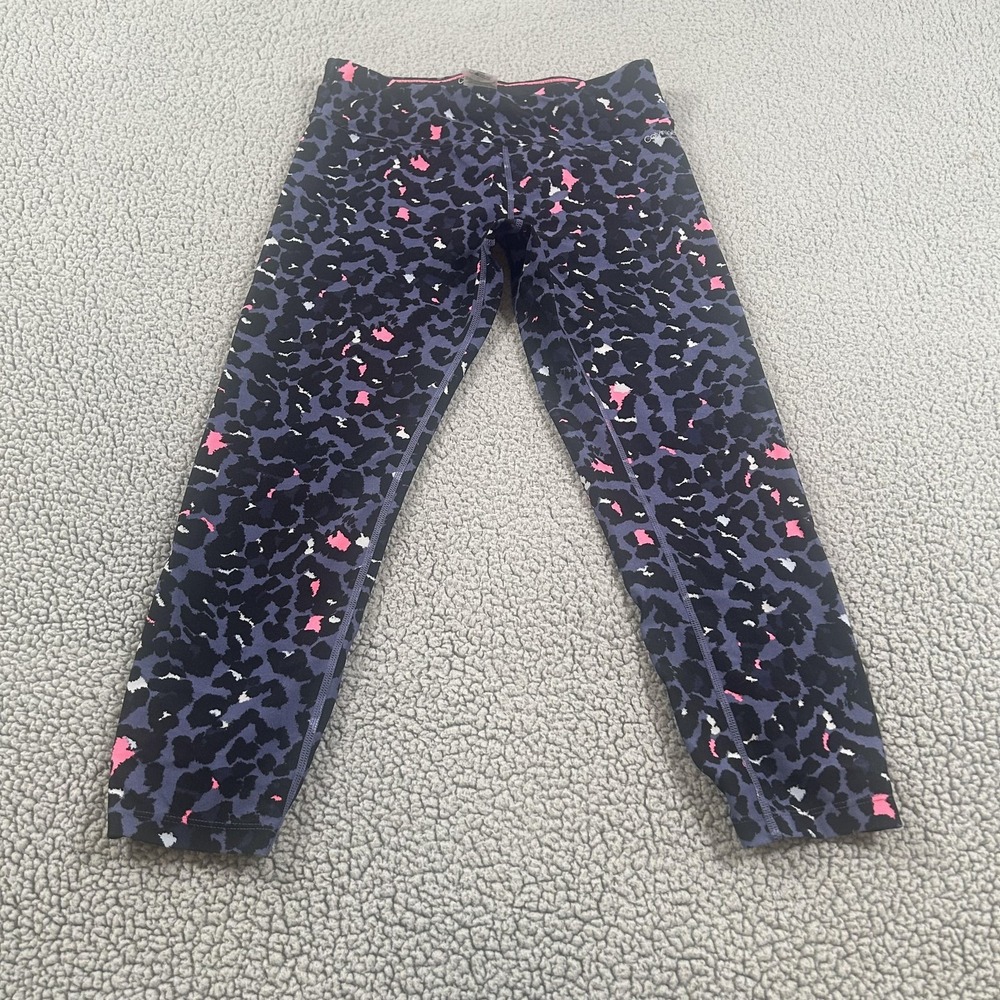 Calvin Klein Performance Leggings Womens Small P Blue Animal Print Capri Stretch